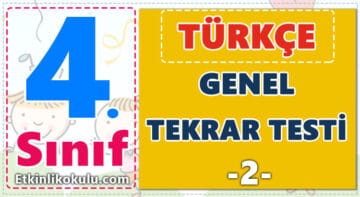 4. Sınıf Türkçe Genel Tekrar Testi -2-