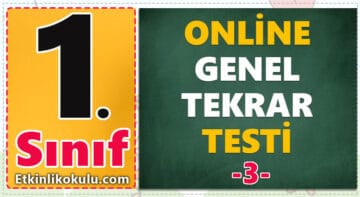 1. Sınıf Online Genel Tekrar Testi -3-