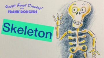 How to Draw & Colour a Skeleton. Colour Pencil Art for Kids No1. Happy Drawing! with Frank Rodgers