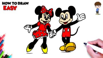 How to Draw Mickey Mouse & Minnie Mouse Step by Step Easy
