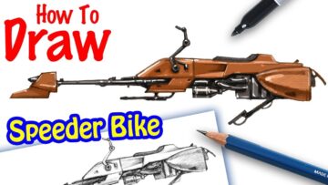How to Draw the Speeder Bike from Star Wars